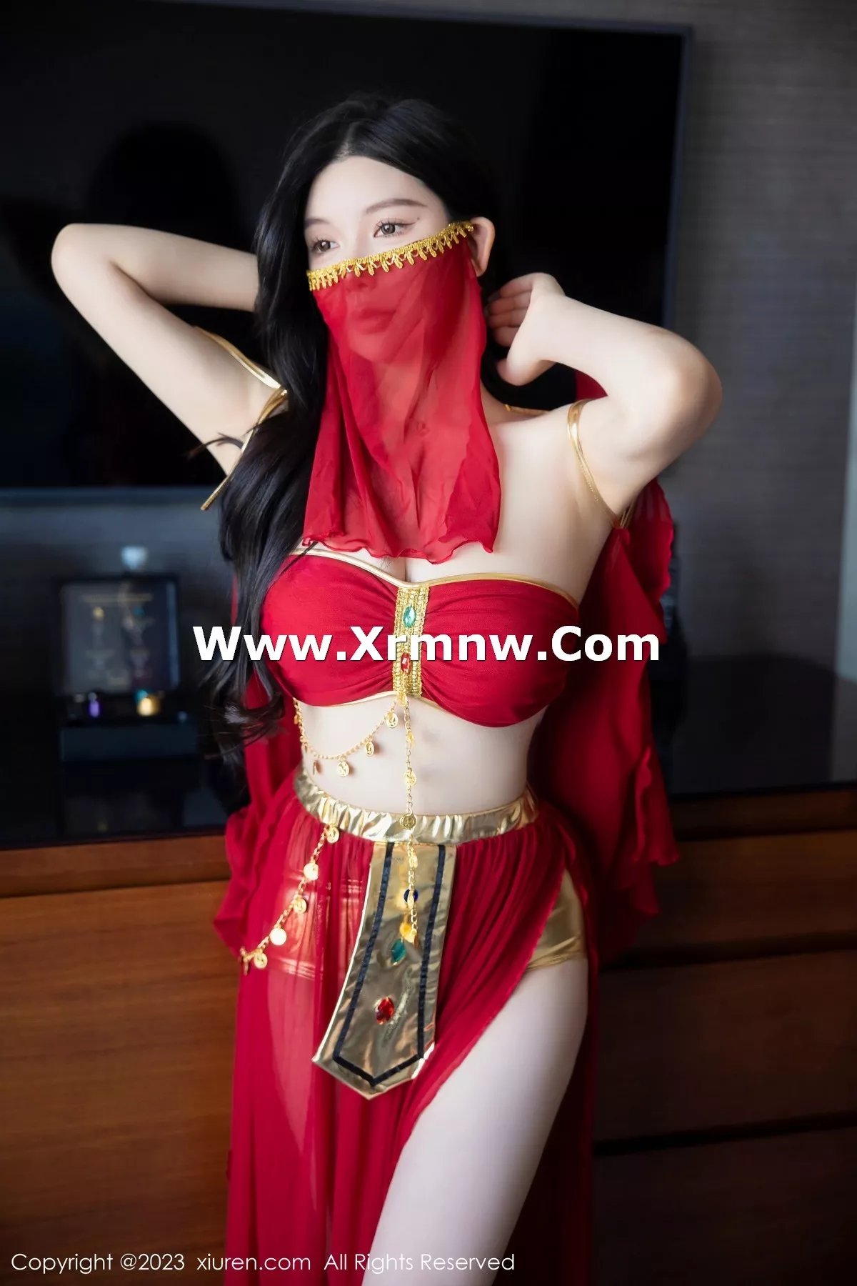 Xrmnw.Com[XiuRen秀人网]No.6613_模特林珊珊性感红色西域舞娘装扮秀曼妙丰腴身姿迷人诱惑写真84P